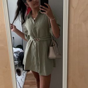 Zara collared shirt dress